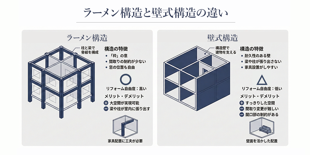ラーメン構造と壁式構造の違い