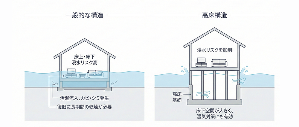 一般的な構造・高床構造